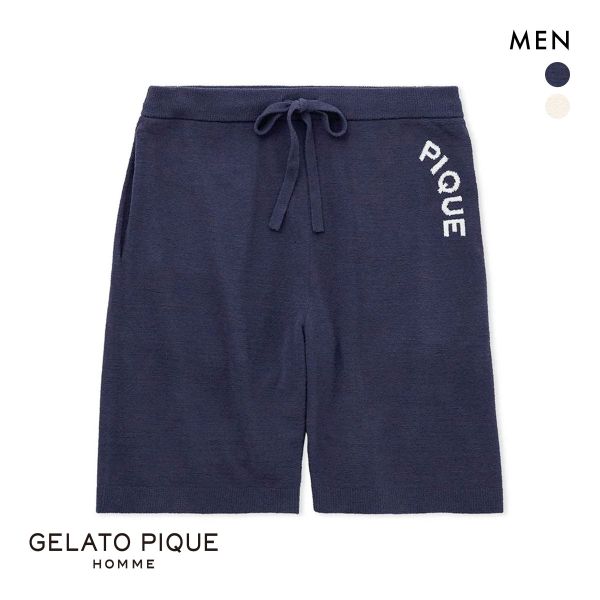 ジェラートピケ オム メンズ エアモコピケロゴジャガードハーフパンツ ジェラピケ パジャマ ルームウェア gelato pique HOMME