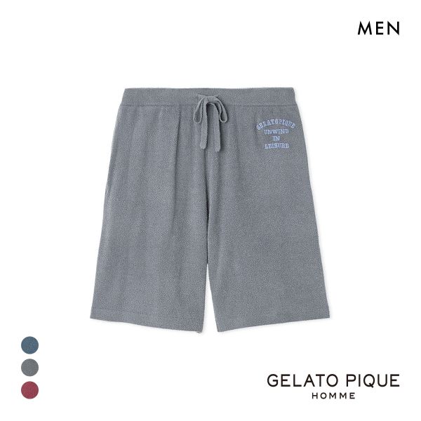 ジェラートピケ オム メンズ スムーズィーliteカレッジハーフパンツ ジェラピケ パジャマ ルームウェア gelato pique HOMME