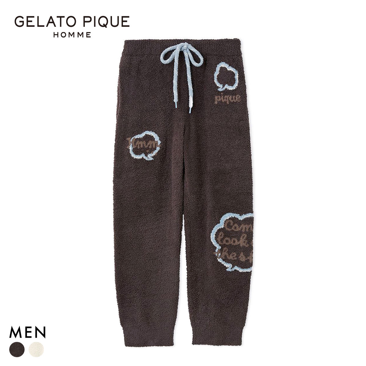ジェラートピケ オム メンズ ベビモコトークロゴロングパンツ ジェラピケ パジャマ ルームウェア gelato pique HOMME