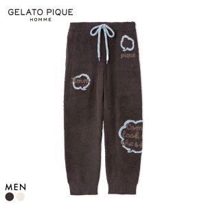ジェラートピケ オム メンズ ベビモコトークロゴロングパンツ ジェラピケ パジャマ ルームウェア gelato pique HOMME