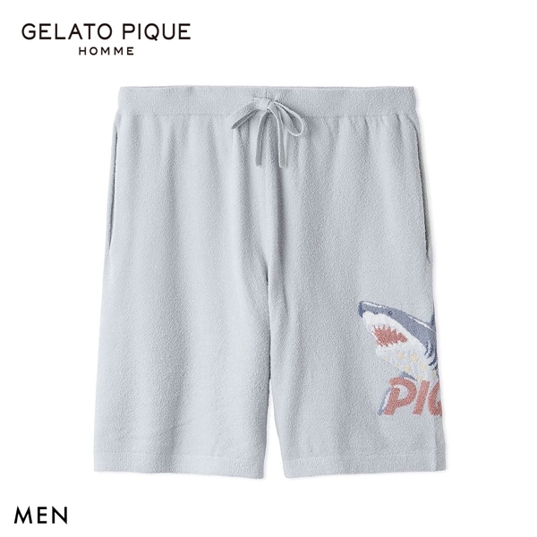 ジェラートピケ オム メンズ 接触冷感 スムーズィーliteクールシャークハーフパンツ ジェラピケ パジャマ GELATO PIQUE HOMME