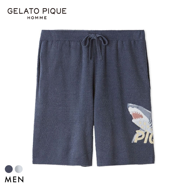 ジェラートピケ オム メンズ 接触冷感 スムーズィーliteクールシャークハーフパンツ ジェラピケ パジャマ GELATO PIQUE HOMME