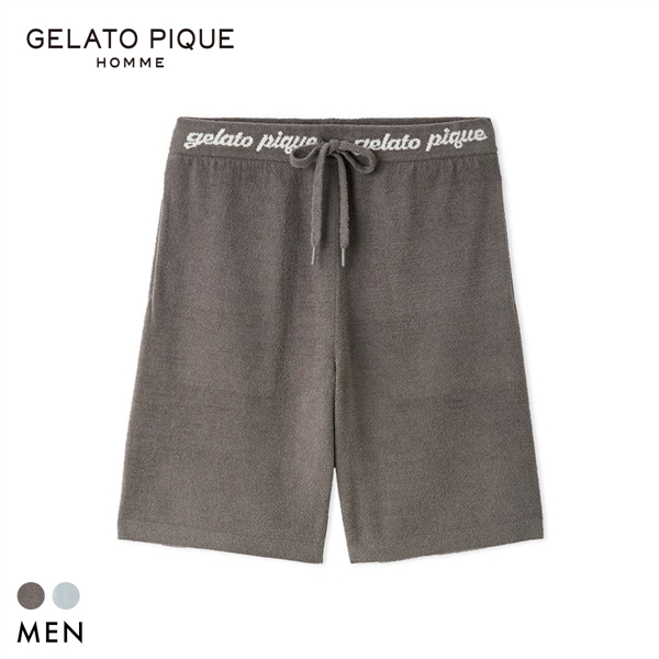 ジェラートピケ オム メンズ エアリーモコロゴジャガードハーフパンツ ジェラピケ パジャマ ルームウェア gelato pique HOMME