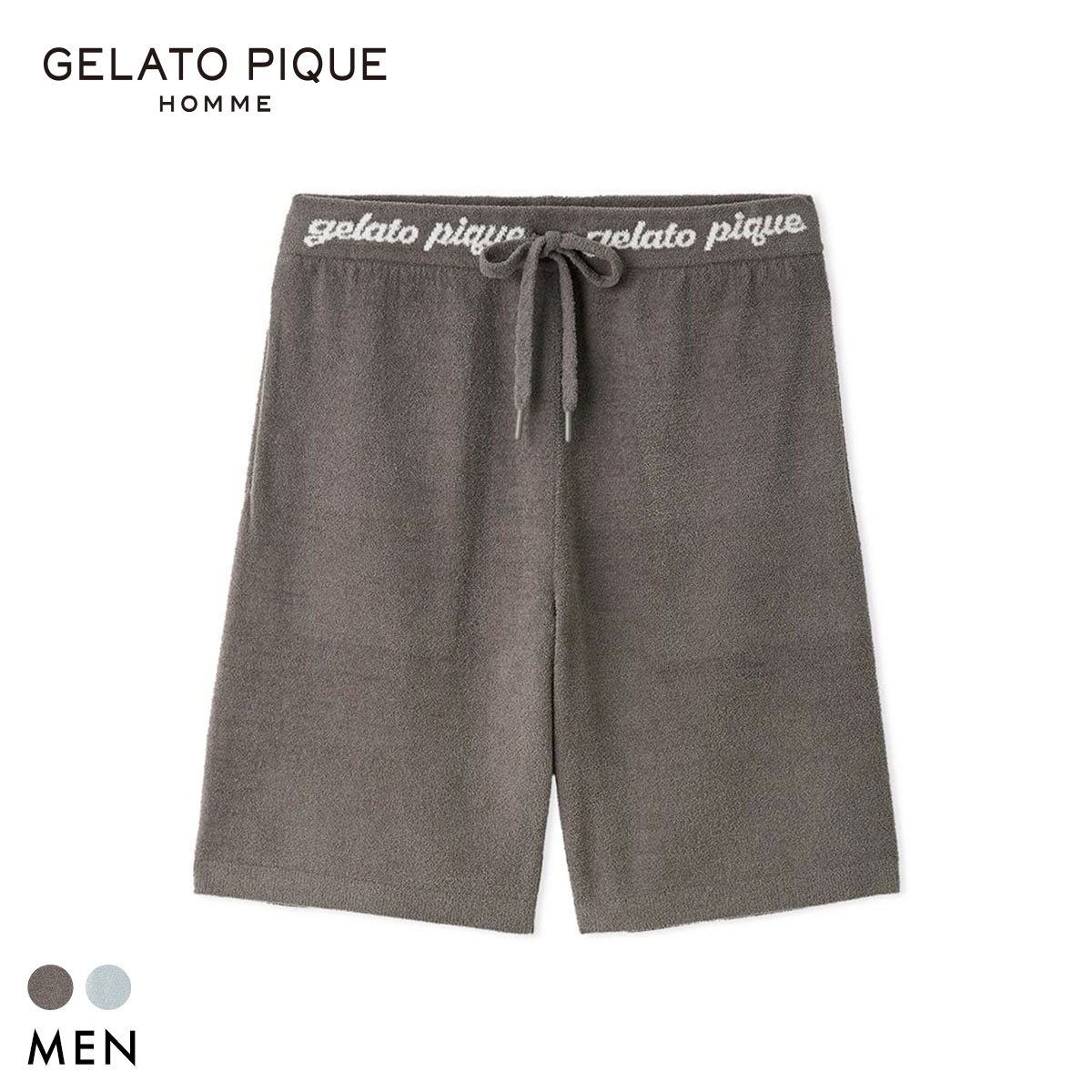 ジェラートピケ オム メンズ エアリーモコロゴジャガードハーフパンツ ジェラピケ パジャマ ルームウェア gelato pique HOMME