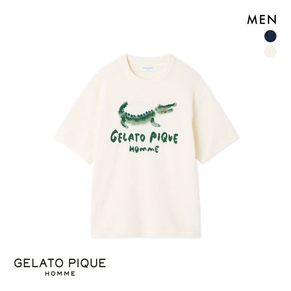 ジェラートピケ オム メンズ エアリーモコ ワニジャガードプルオーバー ジェラピケ パジャマ ルームウェア gelato pique HOMME