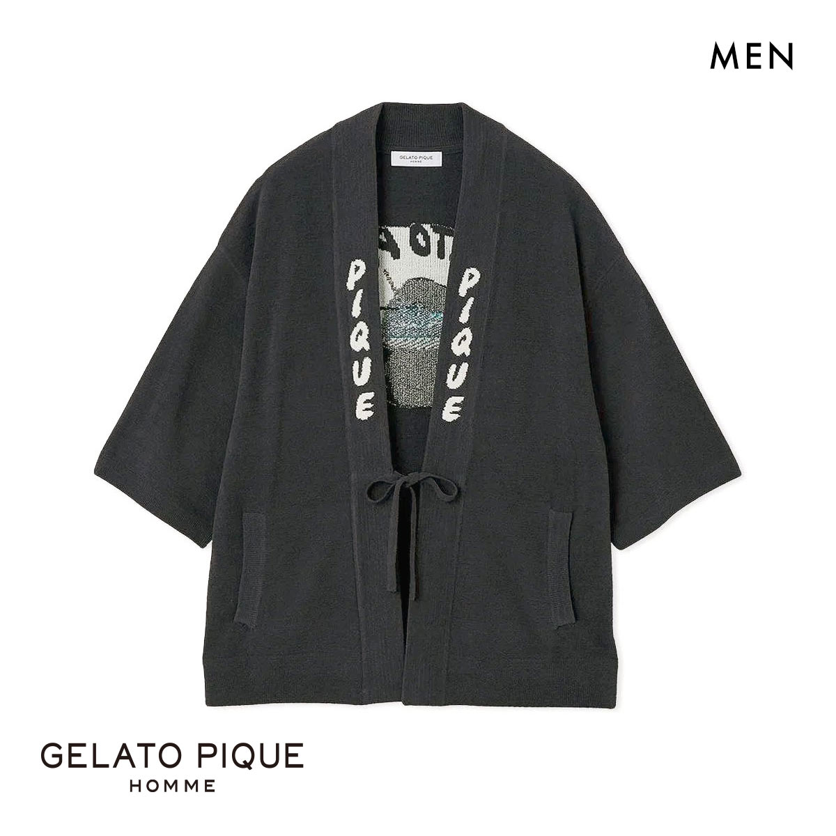 ジェラートピケ オム メンズ エアリーモコベアかき氷ジャガードピケチャン ジェラピケ パジャマ ルームウェア gelato pique HOMME(DGY-濃グレー-M)