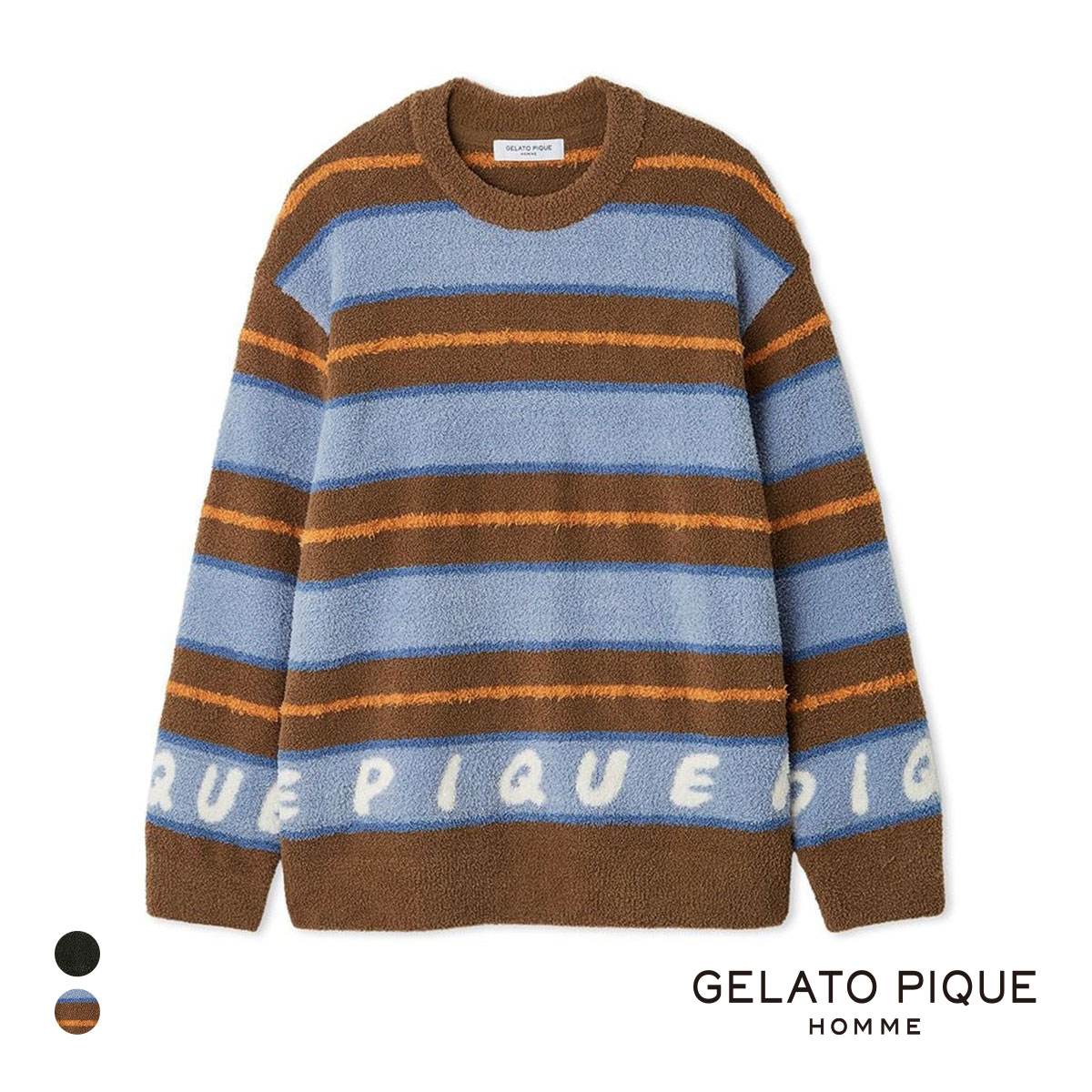 ジェラートピケ オム メンズ ベビモコピケロゴジャガードプルオーバー ジェラピケ パジャマ ルームウェア gelato pique HOMME(CM-キャメル-M)