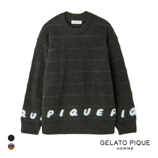 ジェラートピケ オム メンズ ベビモコピケロゴジャガードプルオーバー ジェラピケ パジャマ ルームウェア gelato pique HOMME