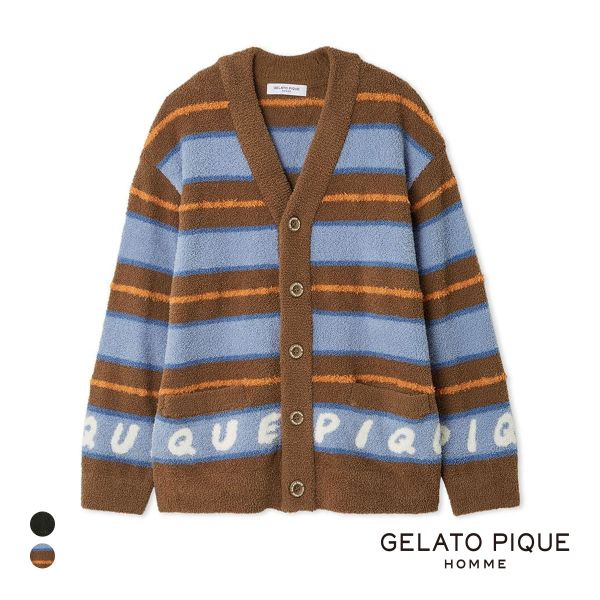 ジェラートピケ オム メンズ ベビモコピケロゴジャガードカーディガン ジェラピケ パジャマ ルームウェア gelato pique HOMME