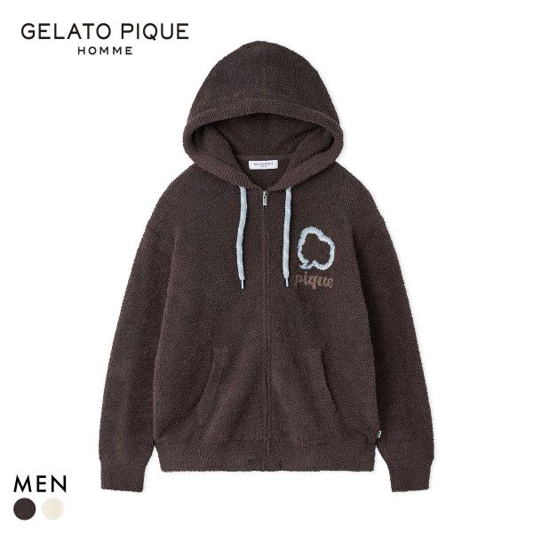 ジェラートピケ オム メンズ ベビモコピケロゴジャガードプルオーバー ジェラピケ パジャマ ルームウェア gelato pique HOMME