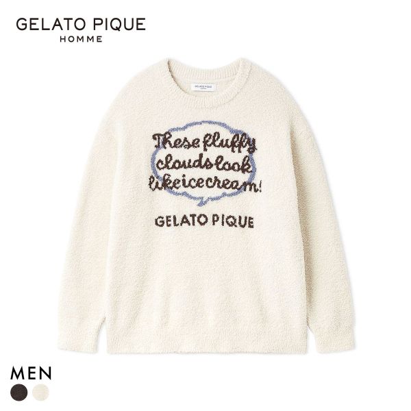 ジェラートピケ オム メンズ ベビモコピケロゴジャガードプルオーバー ジェラピケ パジャマ ルームウェア gelato pique HOMME