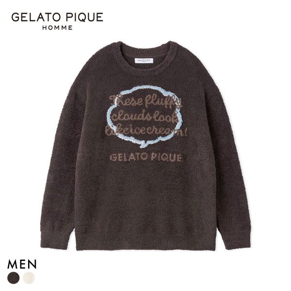 ジェラートピケ オム メンズ ベビモコピケロゴジャガードプルオーバー ジェラピケ パジャマ ルームウェア gelato pique HOMME
