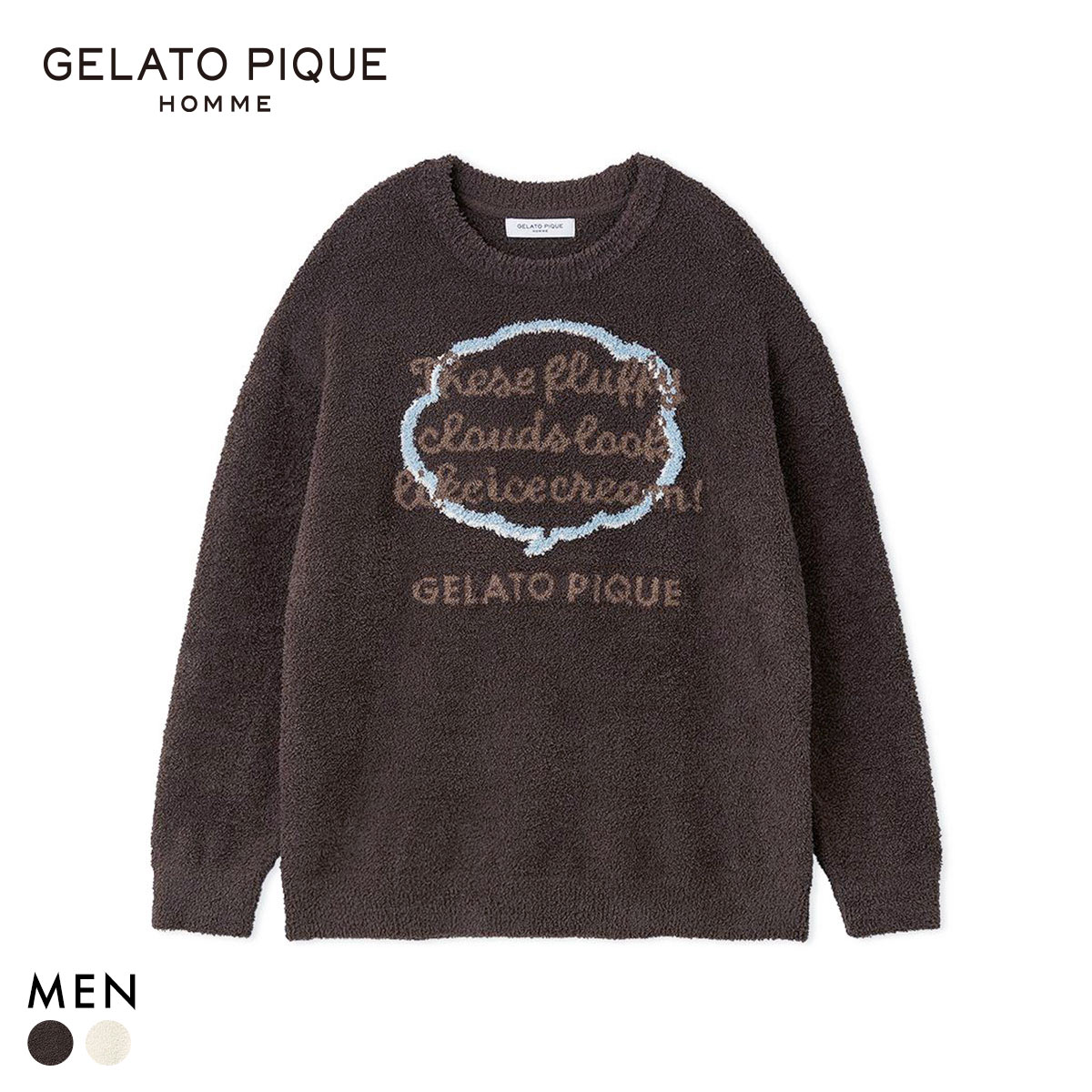ジェラートピケ オム メンズ ベビモコピケロゴジャガードプルオーバー ジェラピケ パジャマ ルームウェア gelato pique HOMME