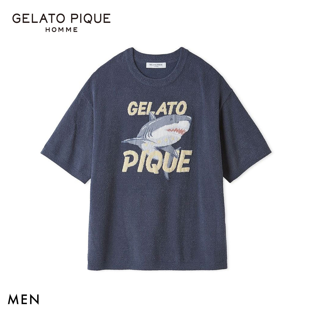 ジェラートピケ オム メンズ 接触冷感 スムーズィーliteクールシャークプルオーバー ジェラピケ パジャマ GELATO PIQUE HOMME(NV-ネイビー-M)