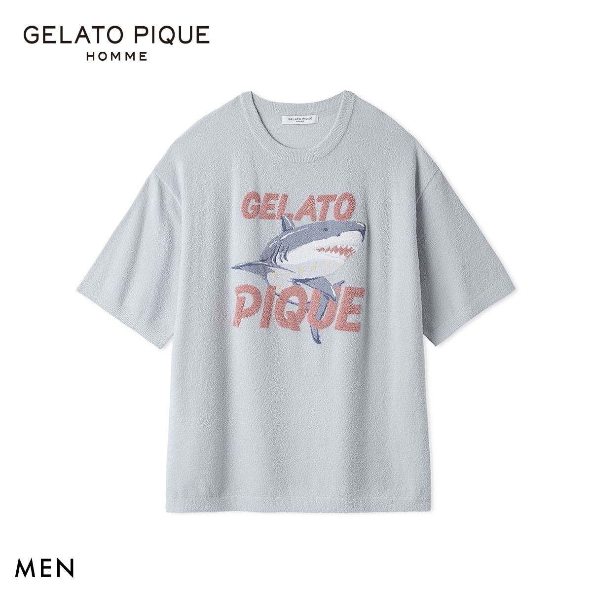 ジェラートピケ オム メンズ 接触冷感 スムーズィーliteクールシャークプルオーバー ジェラピケ パジャマ GELATO PIQUE HOMME(BU-ブルー-M)