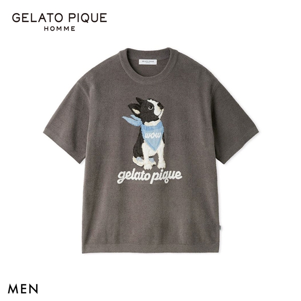 ジェラートピケ オム メンズ エアリーモコドッグジャガードプルオーバー ジェラピケ パジャマ ルームウェア gelato pique HOMME