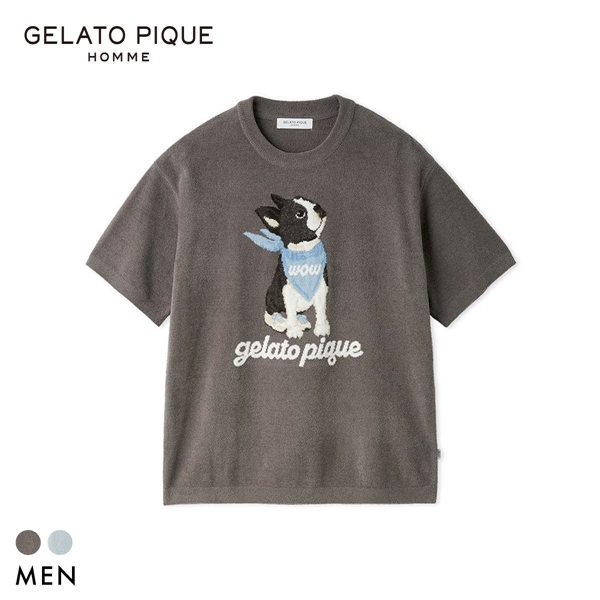 ジェラートピケ オム メンズ エアリーモコドッグジャガードプルオーバー ジェラピケ パジャマ ルームウェア gelato pique HOMME