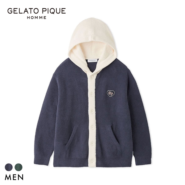 ジェラートピケ オム メンズ エアリーモコカレッジパーカ ジェラピケ パジャマ ルームウェア gelato pique HOMME