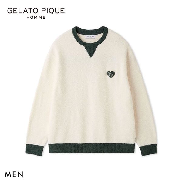 ジェラートピケ オム メンズ エアリーモコカレッジプルオーバー ジェラピケ パジャマ ルームウェア gelato pique HOMME