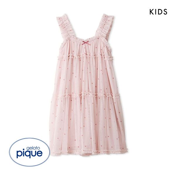 ジェラートピケ キッズアンドベイビー キッズ ハート柄チュールワンピース ジェラピケ ルームウェア gelato pique Kids＆Baby KIDS