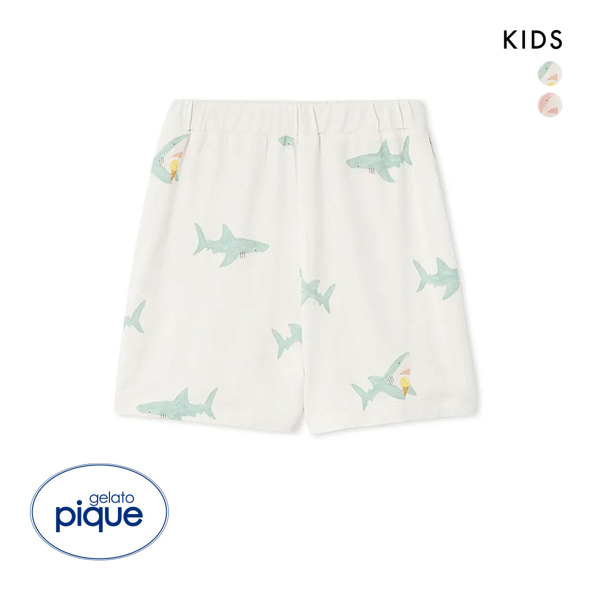ジェラートピケ キッズアンドベイビー キッズ 接触冷感 SHARK柄ショートパンツ ジェラピケ ルームウェア gelato pique Kids＆Baby KIDS(MI-ミント-90)