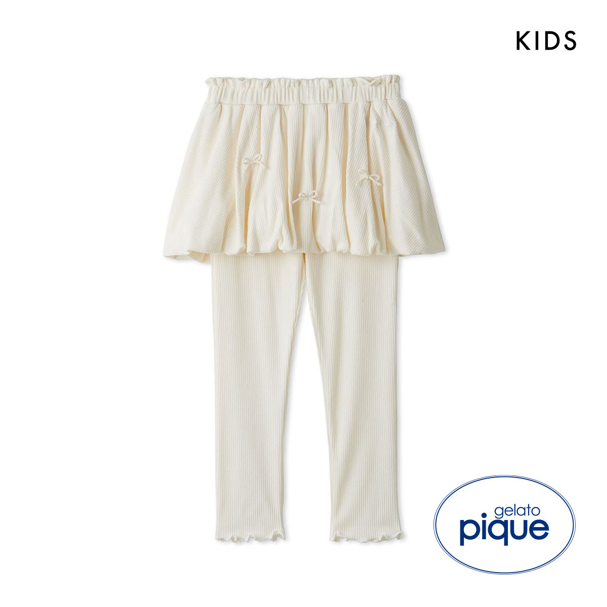 ジェラートピケ キッズアンドベイビー キッズ ホイップクリームスカートレギンス ジェラピケ ルームウェア gelato pique Kids＆Baby KIDS(CR-クリーム-90)