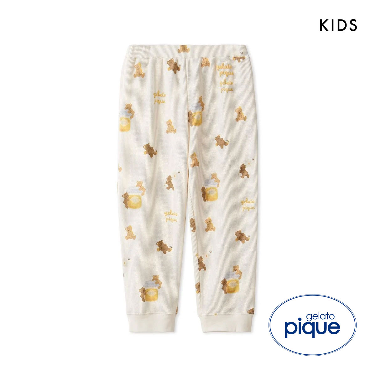 ジェラートピケ キッズアンドベイビー キッズ はちみつベア柄ロングパンツ ジェラピケ ルームウェア パジャマ gelato pique Kids＆Baby KIDS(OW-オフホワイト-90)