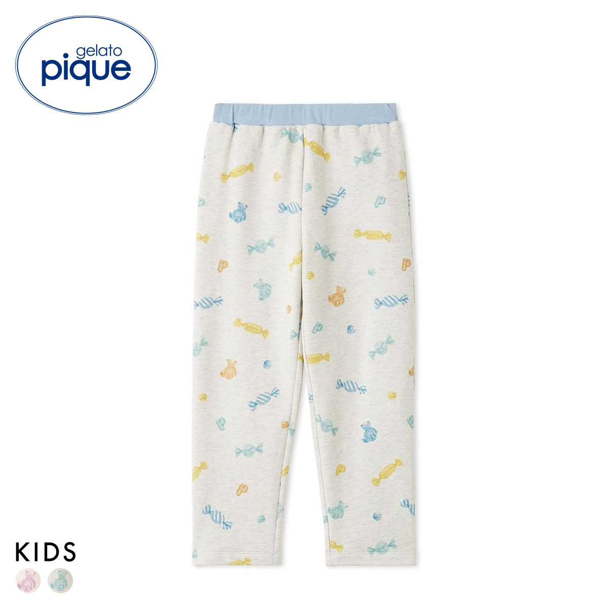 ジェラートピケ キッズアンドベイビー キッズ キャンディ柄ロングパンツ ジェラピケ ルームウェア パジャマ gelato pique Kids＆Baby KIDS(GY-グレー-90)