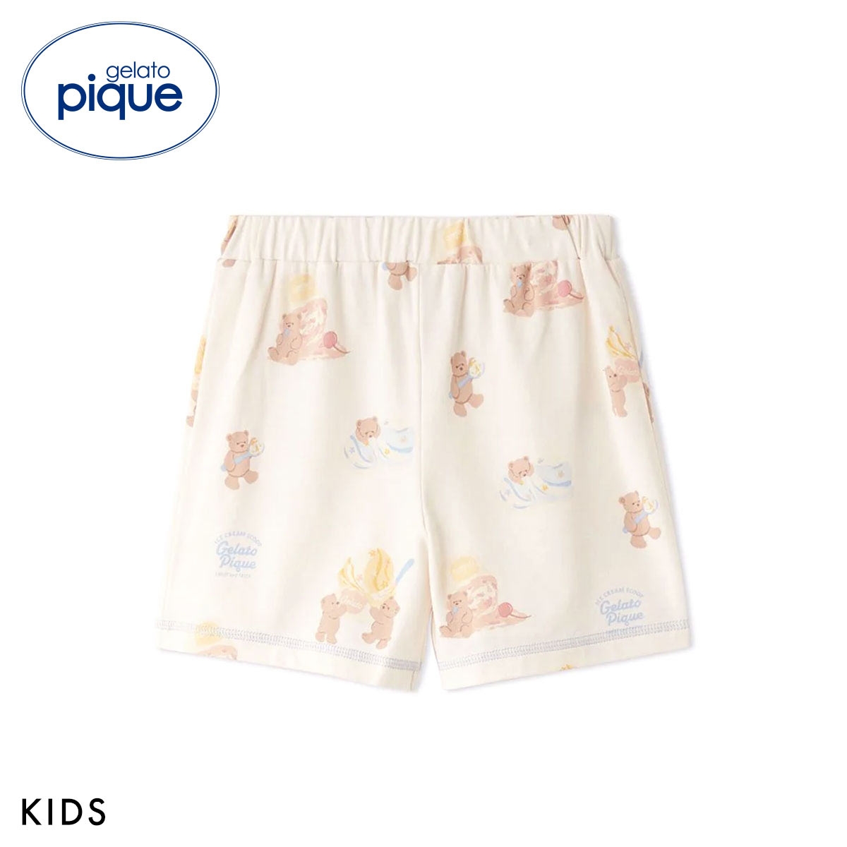ジェラートピケ キッズアンドベイビー キッズ アイスクリームベア柄ショートパンツ ジェラピケ gelato pique Kids＆Baby KIDS(CR-クリーム-90)