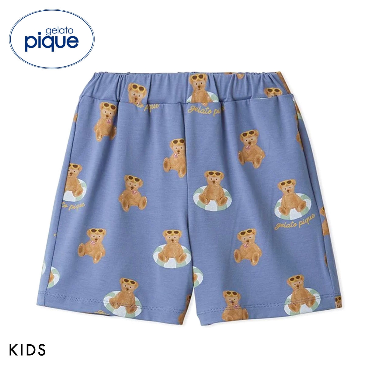 ジェラートピケ キッズアンドベイビー キッズ 接触冷感 サマーベア柄ショートパンツ ジェラピケ ルームウェア gelato pique Kids＆Baby KIDS(NV-ネイビー-90)