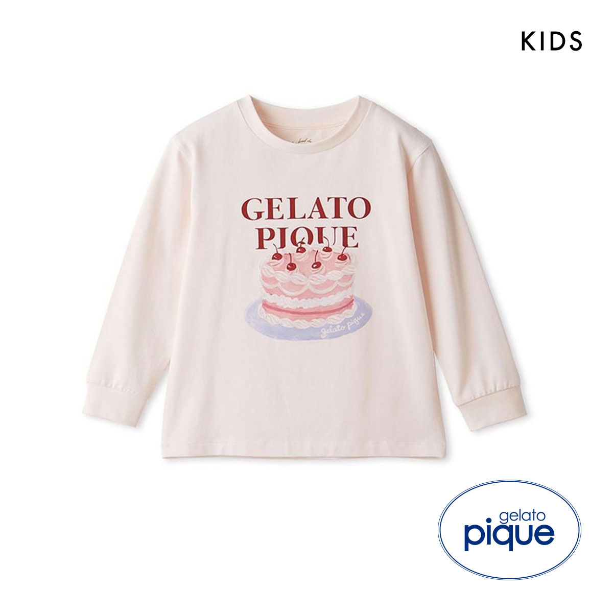 ジェラートピケ キッズアンドベイビー キッズ ケーキワンポイントロンT ジェラピケ ルームウェア gelato pique Kids＆Baby KIDS(PI-ピンク-90)