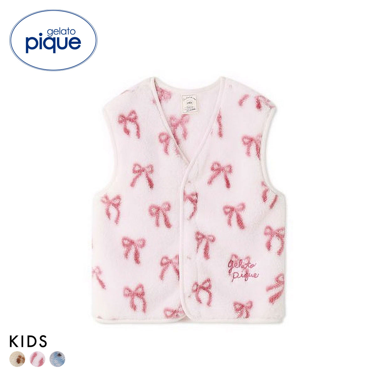 ジェラートピケ キッズアンドベイビー キッズ フリースベスト ジェラピケ ルームウェア gelato pique Kids＆Baby KIDS(PI-ピンク-90)