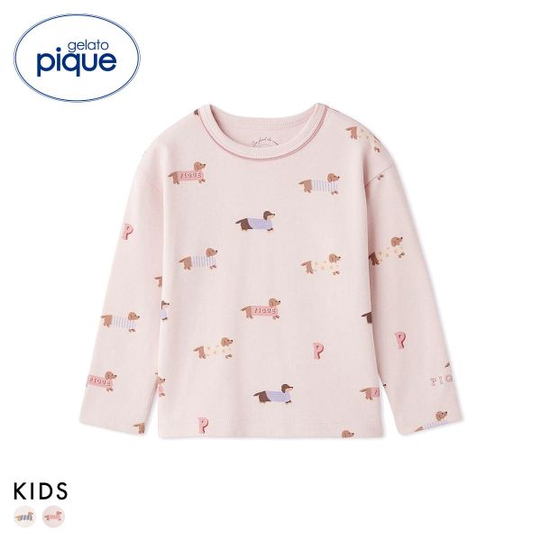 ジェラートピケ キッズアンドベイビー キッズ ダックスフンド柄ロンＴ ジェラピケ gelato pique Kids＆Baby KIDS