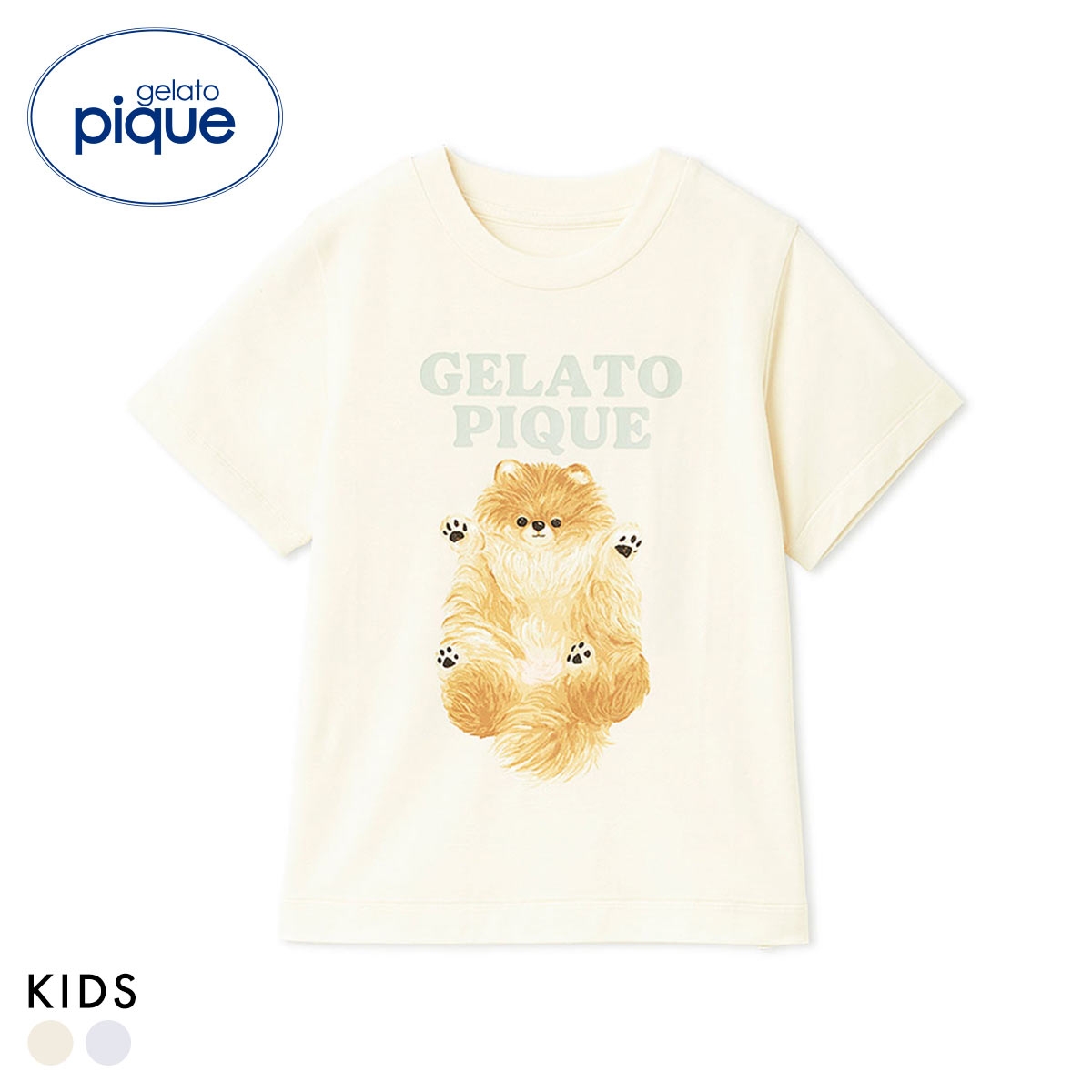 ジェラートピケ キッズアンドベイビー キッズ ドッグワンポイントTシャツ パジャマ ルームウェア gelato pique Kids＆Baby KIDS(CR-クリーム-90)