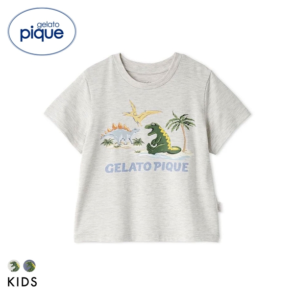 ジェラートピケ キッズアンドベイビー キッズ 接触冷感 スリーピングダイナソーワンポイントTシャツ ジェラピケ gelato pique Kids＆Baby KIDS