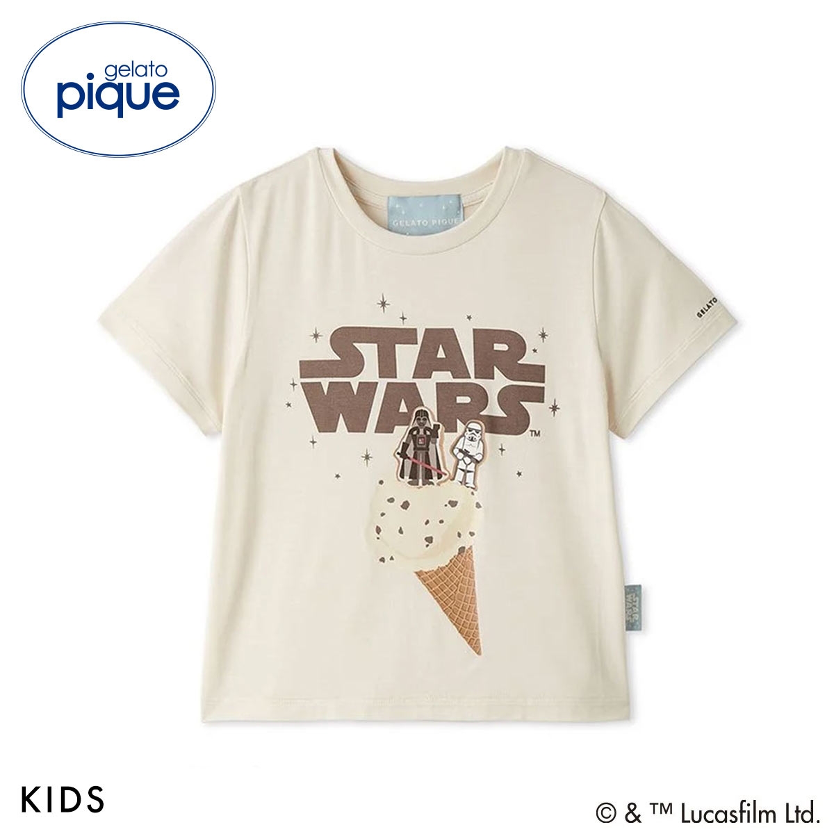 ジェラートピケ STAR WARS キッズアンドベイビー キッズ ワンポイントTシャツ ジェラピケ スターウォーズ ルームウェア gelato pique Kids＆Baby KIDS(CR-クリーム-90)