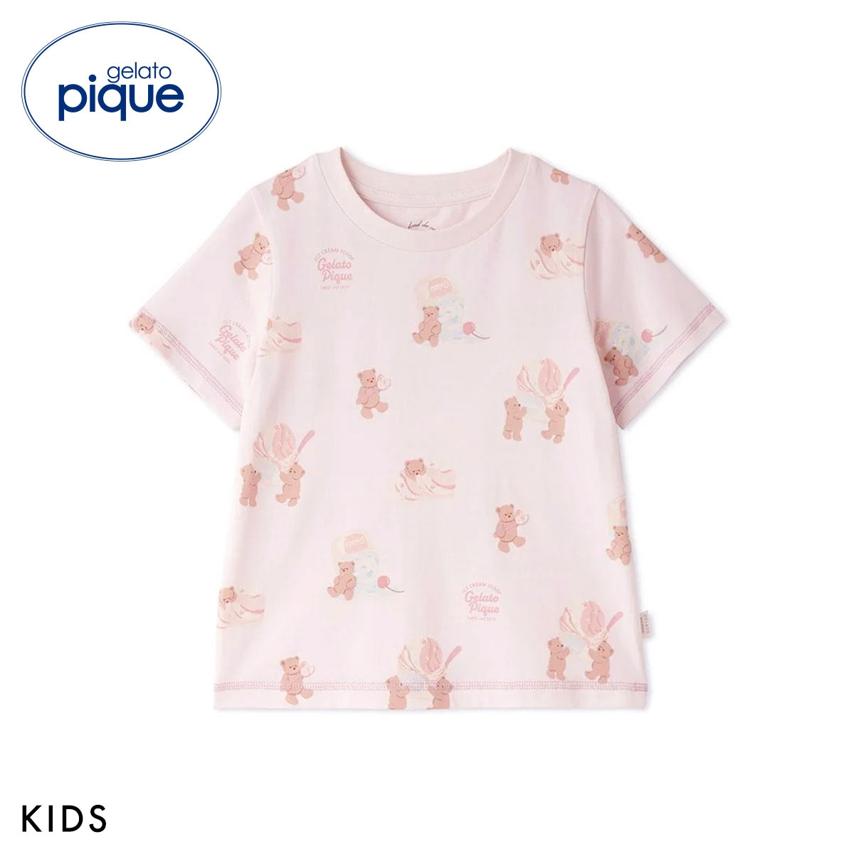 ジェラートピケ キッズアンドベイビー キッズ アイスクリームベア柄Tシャツ ジェラピケ gelato pique Kids＆Baby KIDS(PI-ピンク-90)
