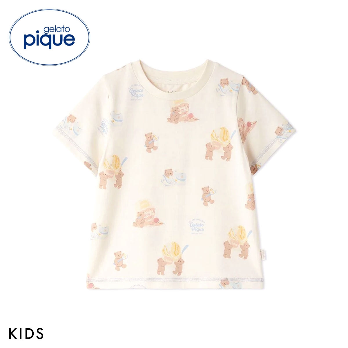 ジェラートピケ キッズアンドベイビー キッズ アイスクリームベア柄Tシャツ ジェラピケ gelato pique Kids＆Baby KIDS(CR-クリーム-90)