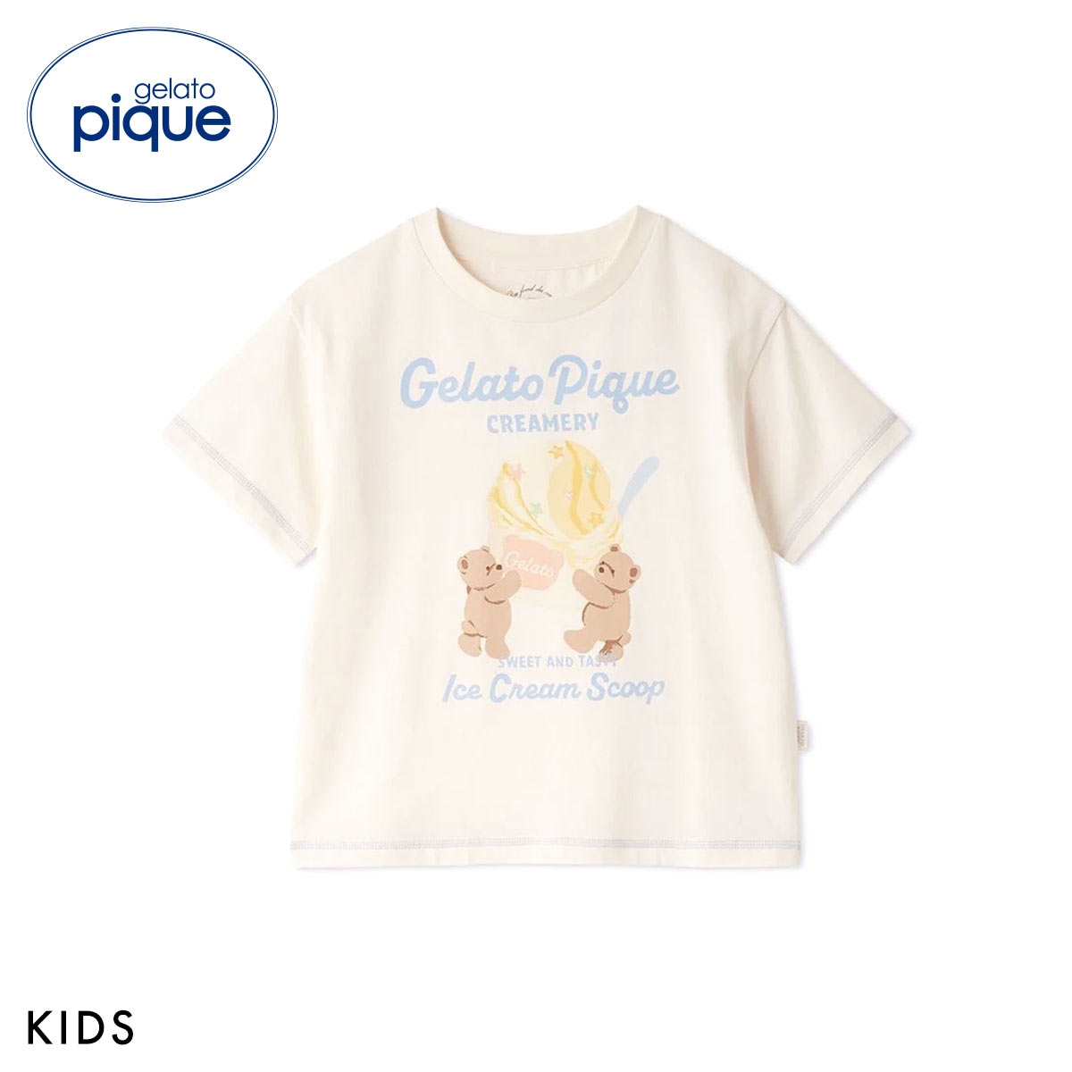 ジェラートピケ キッズアンドベイビー キッズ アイスクリームベアワンポイントTシャツ ジェラピケ gelato pique Kids＆Baby KIDS(CR-クリーム-90)