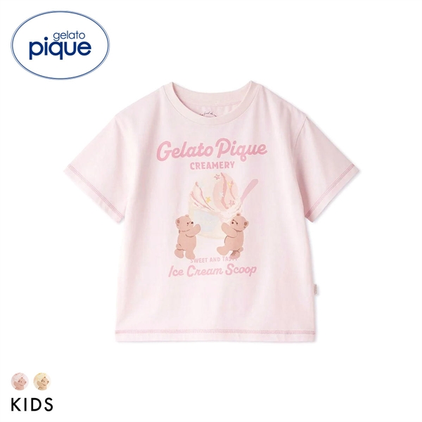 ジェラートピケ キッズアンドベイビー キッズ アイスクリームベアワンポイントTシャツ ジェラピケ gelato pique Kids＆Baby KIDS
