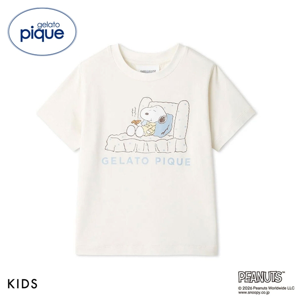 ジェラートピケ PEANUTS キッズアンドベイビー キッズ 接触冷感 ワンポイントTシャツ ジェラピケ スヌーピー SNOOPY gelato pique Kids＆Baby KIDS