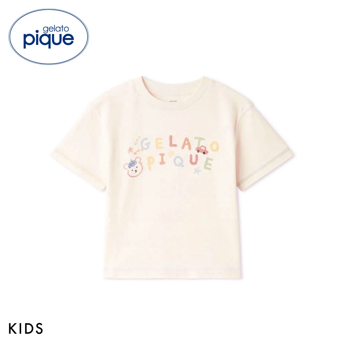 ジェラートピケ キッズアンドベイビー キッズ ドローイングベアワンポイントTシャツ ジェラピケ gelato pique Kids＆Baby KIDS(CR-クリーム-90)