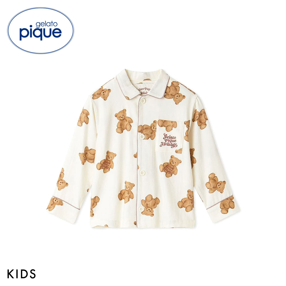 ジェラートピケ キッズアンドベイビー キッズ HOLIDAY KIDS ベア柄ネルシャツ ジェラピケ ルームウェア gelato pique Kids＆Baby