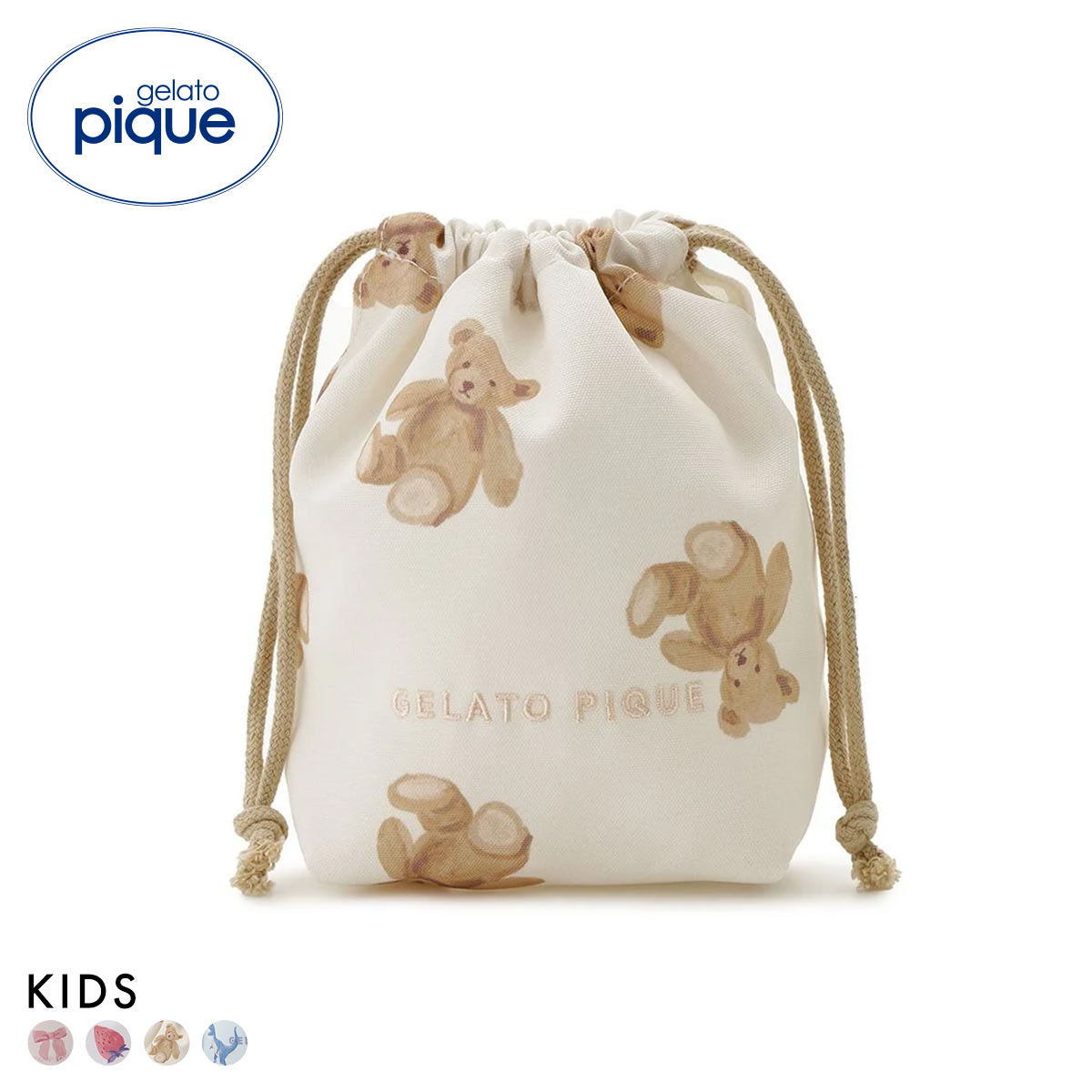 ジェラートピケ キッズアンドベイビー キッズ 入園入学グッズ 限定カラーあり 巾着Sサイズ ジェラピケ gelato pique Kids＆Baby KIDS(BE-ベージュ-Free)