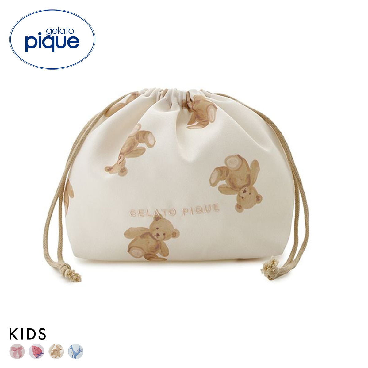 ジェラートピケ キッズアンドベイビー キッズ 入園入学グッズ 限定カラーあり 巾着Mサイズ ジェラピケ gelato pique Kids＆Baby KIDS(BE-ベージュ-Free)