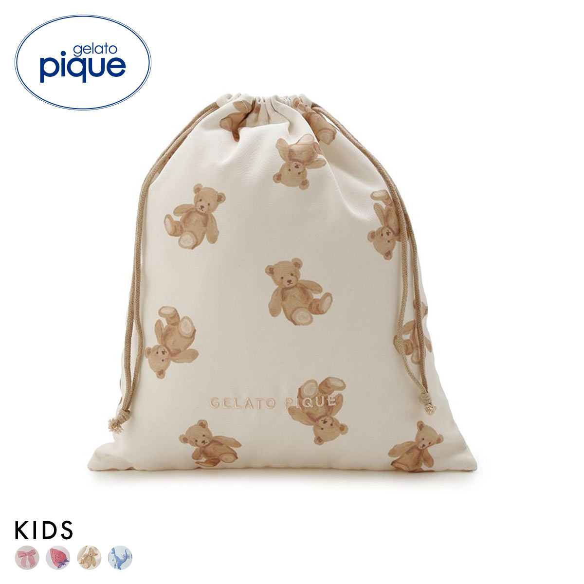 ジェラートピケ キッズアンドベイビー キッズ 入園入学グッズ 限定カラーあり 巾着Lサイズ ジェラピケ gelato pique Kids＆Baby KIDS(BE-ベージュ-Free)