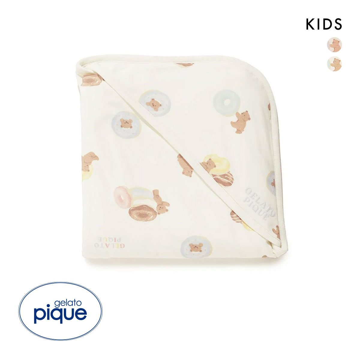 ジェラートピケ キッズアンドベイビー キッズ ドーナツベア柄ブランケット ジェラピケ gelato pique Kids＆Baby KIDS(CR-クリーム-Free)