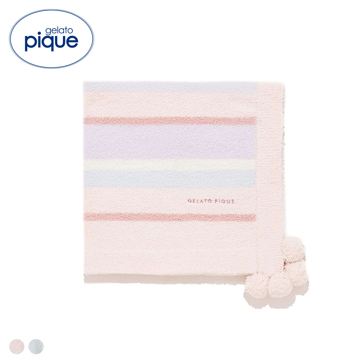 ジェラートピケ キッズアンドベイビー キッズ ベビモコカラフルボーダーブランケット ジェラピケ ルームウェア gelato pique Kids＆Baby KIDS(PI-ピンク-Free)