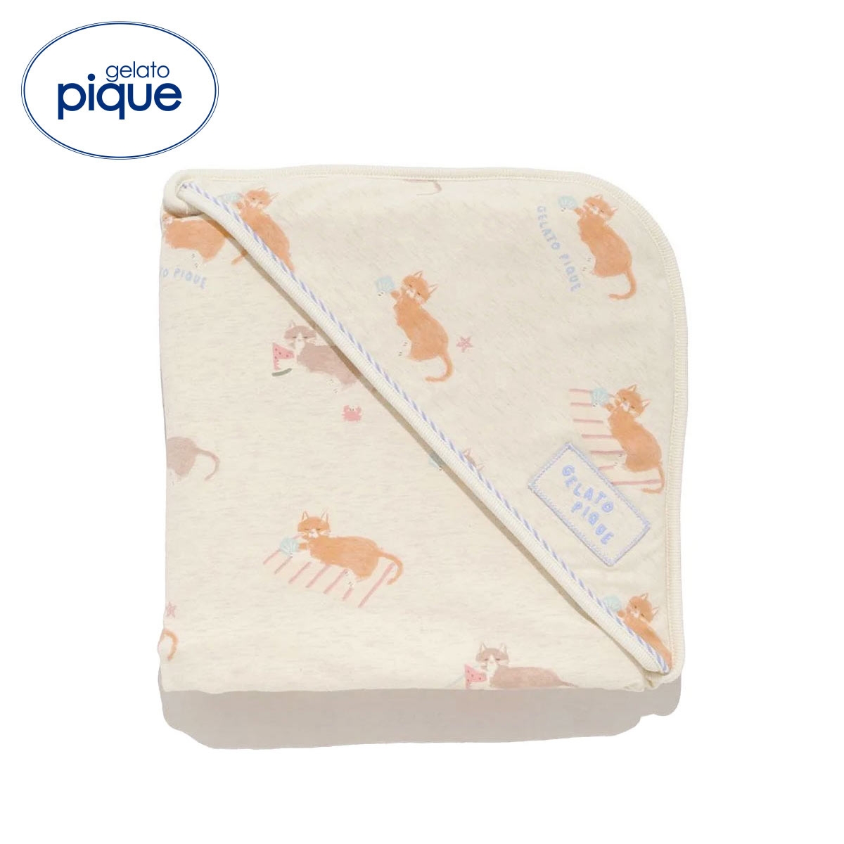 ジェラートピケ キッズアンドベイビー キッズ シーサイドキャット柄ブランケット ジェラピケ ルームウェア gelato pique Kids＆Baby KIDS(OM-オートミール-Free)