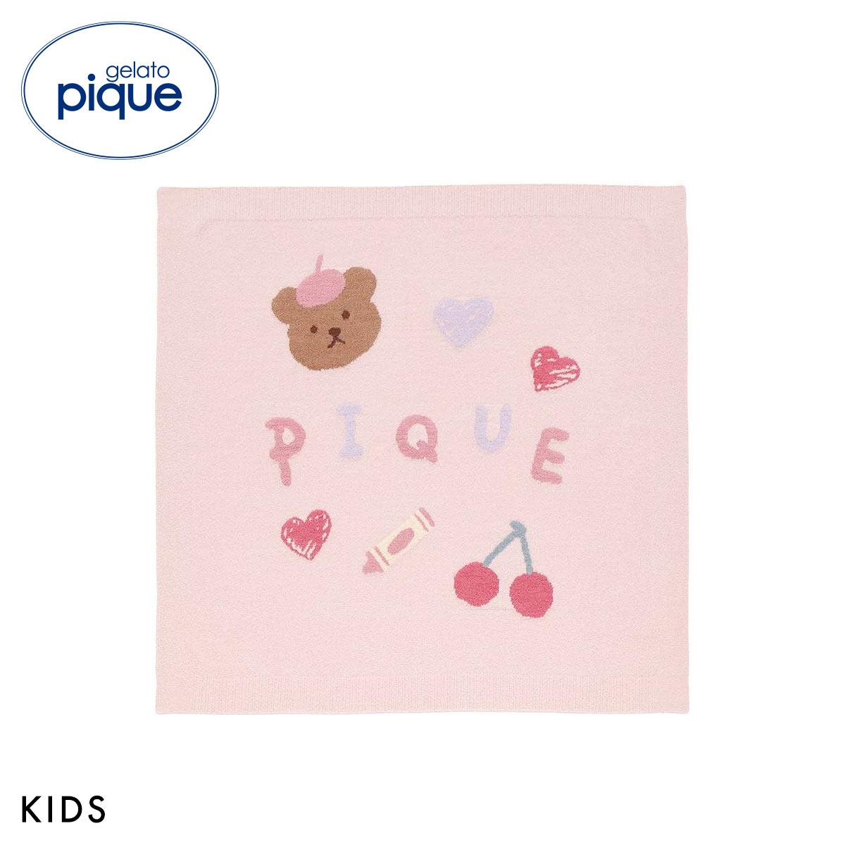 ジェラートピケ キッズアンドベイビー キッズ エアリーモコドローイングベアブランケット gelato pique Kids＆Baby KIDS(PI-ピンク-Free)